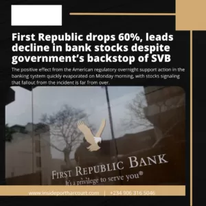 First Republic drops 60%, leads decline in bank stocks despite government’s backstop of SVB