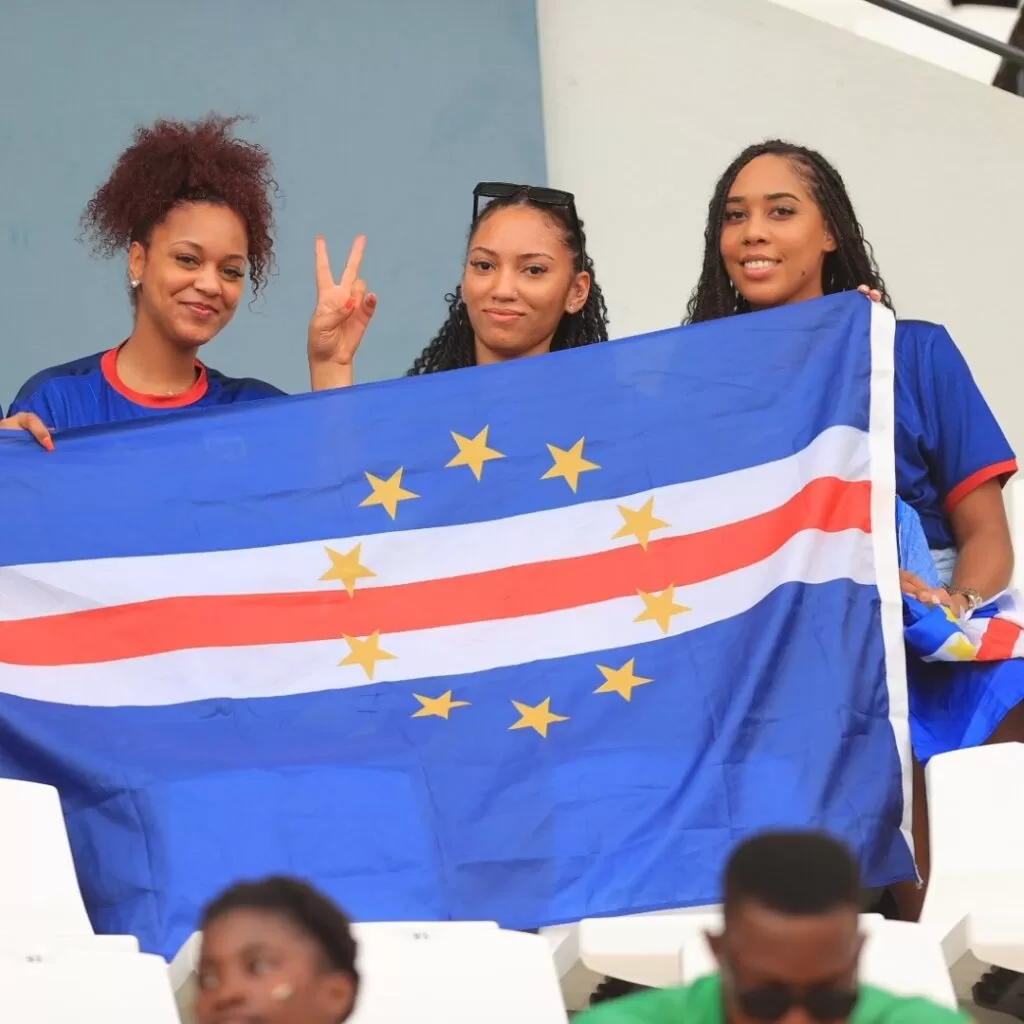 Beautiful Female Fans Of Cape Verde Celebrating Their Win Against Mauritania