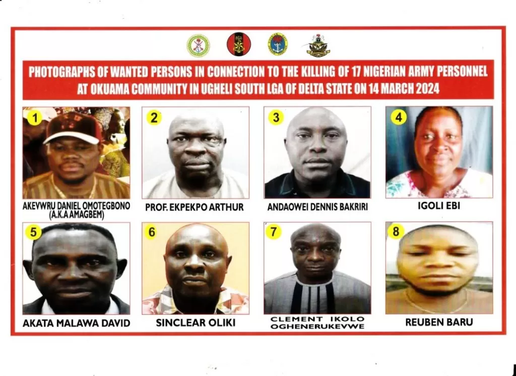 Military Releases Photos of Eight Wanted Over The Murders of Soldiers
