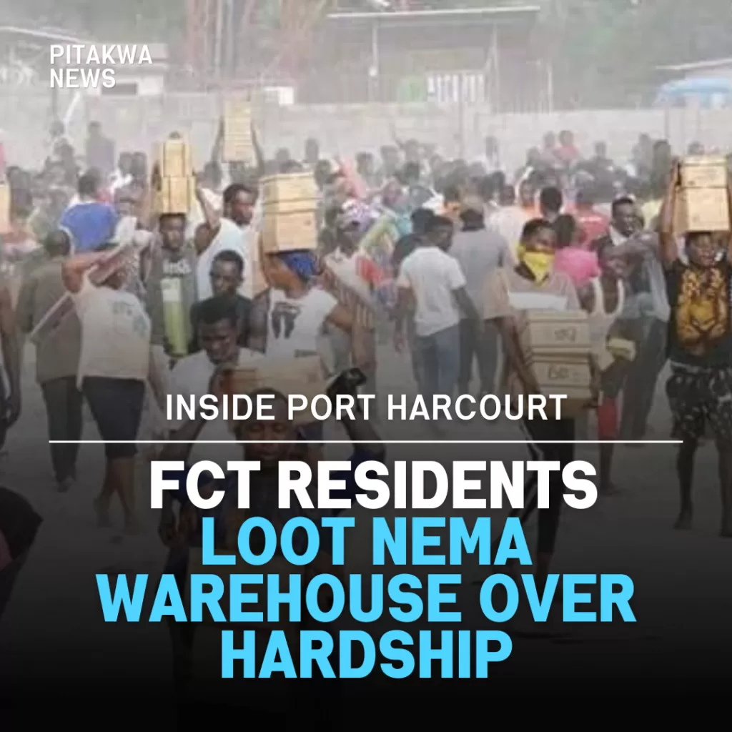Residents Of FCT On Rampage, Loot NEMA Warehouse Over Hardship