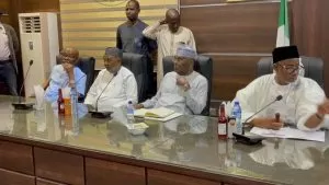 Atiku, Damagum and Wike Attend PDP National Caucus Meeting