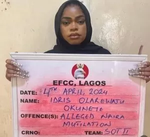 EFCC confirms arresting Bobrisky over Naira abuse, says they will soon be charged to court