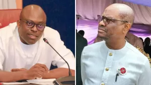 File photo of Wike and Gov Fubara