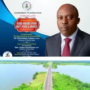 Gov Fubara to Commissioned Ogoni Andoni Opobo Unity Road 