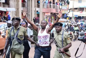 Uganda Police have arrested peaceful protesters around the parliament