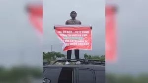 VeryDarkBlackMan Takes a Stand in Abuja, A Solo Protest with a Powerful Message