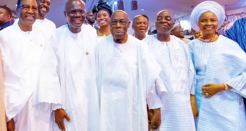 File photo of Former President of Nigeria Olusegun Obasanjo, David Oyedepo and Lagos State Governor