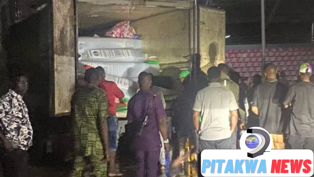 File photo of RSIEC distributing sensitive material to Etche and Obio Akpo
