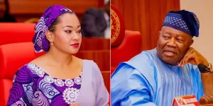File photo of Senator Natasha and Godwill Akpabio