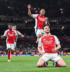 Declan Rice Makes History with Double Free Kick Goals in Champions League Knockout Stage Match